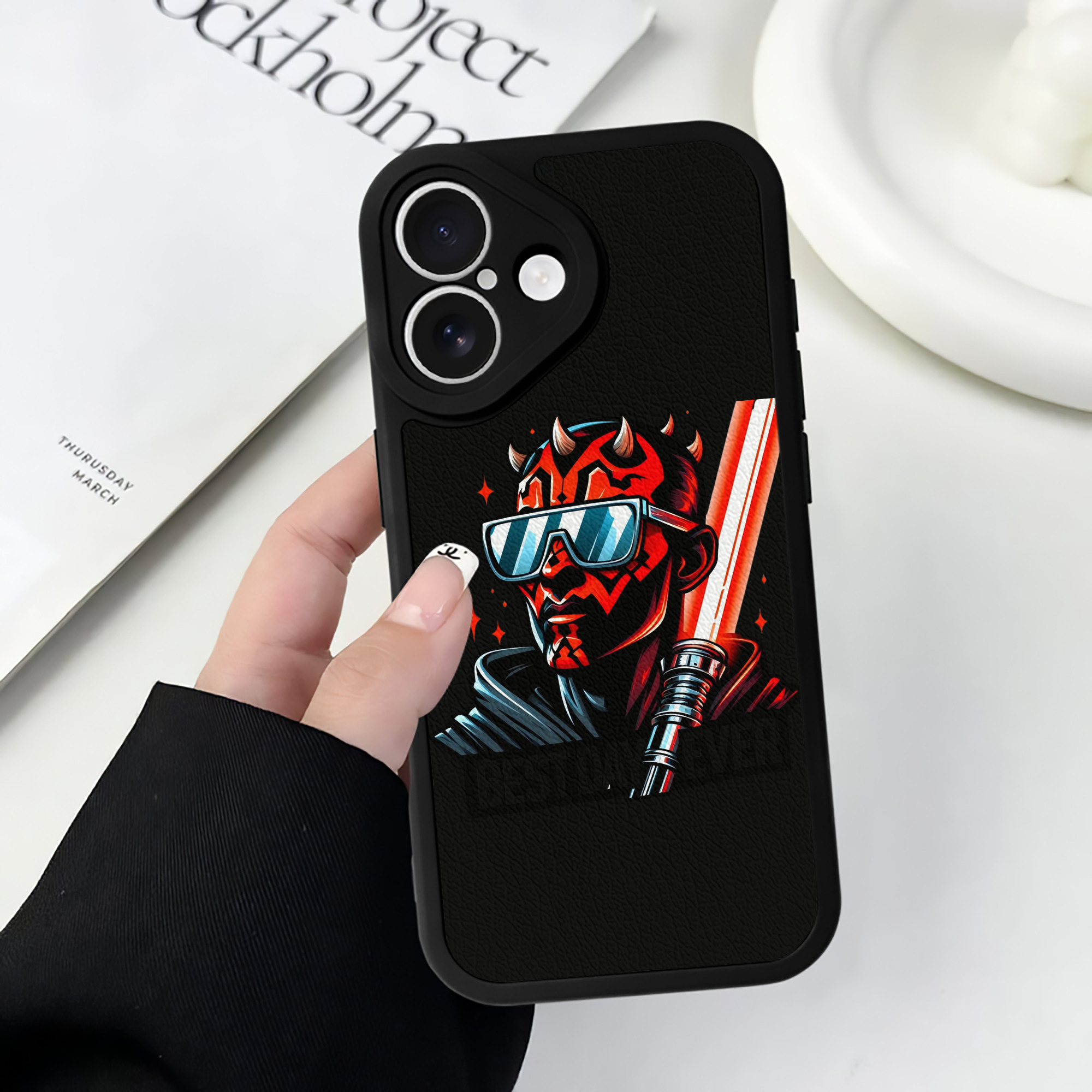 （画像用） スター・ウォーズ Star Wars 【iPhone 16シリーズ対応】シリコンスマホケース（レザー調） 材質：シリコン